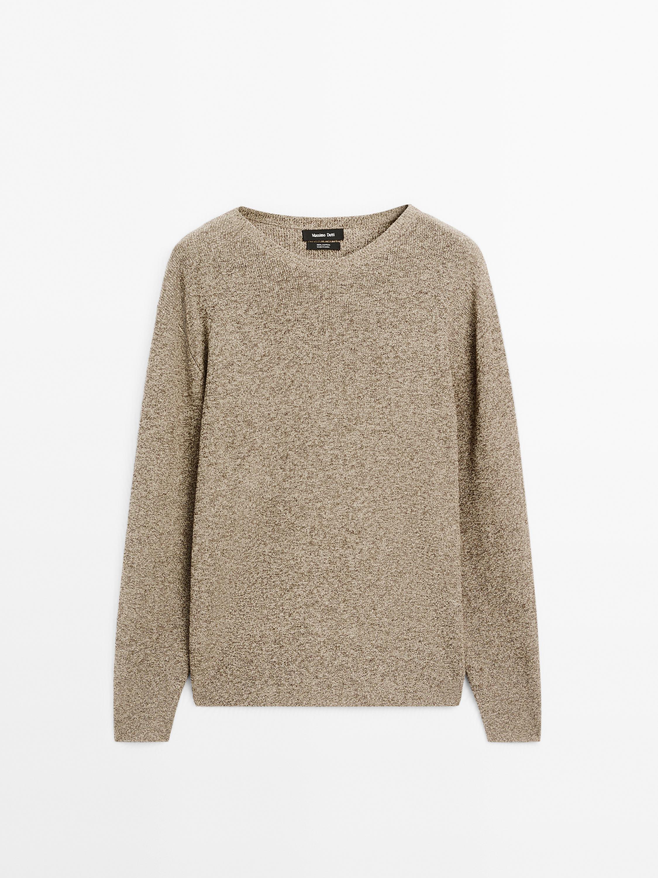 100% cotton mouliné knit sweater